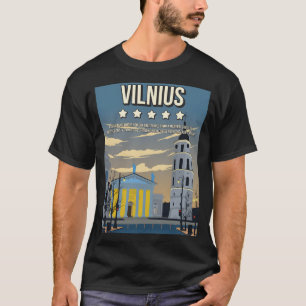 Funny Vilnius Lithuania 5 Star Review Travel Poste T-Shirt