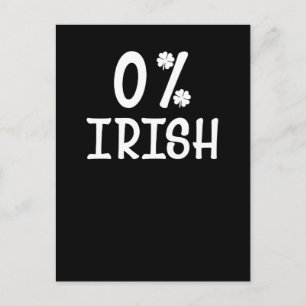 Funny Vintage 0% Irish St. Patrick's Day Postcard