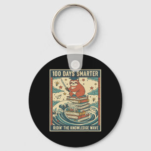Funny Vintage 100th Of School Samuria Sloth Japane Key Ring