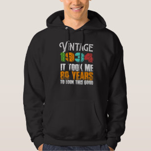 Funny Vintage 1934 89 Years Old Birthday Retro Fat Hoodie