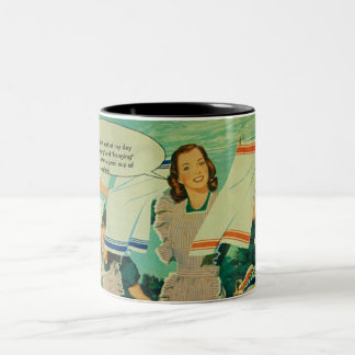 funny vintage 1950s art coffee mug