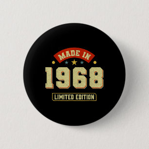 Funny Vintage 1968 Birthday Quotes Celebration 6 Cm Round Badge
