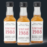 Funny Vintage 40th Birthday Party Favour Liquor Bottle Label<br><div class="desc">Funny mini liquor bottle labels for party favours for his 40th birthday. Personalise "Take a Shot He's Still Hot" and "Vintage" if desired,  the year he was born,  his name and the birthday party date.</div>