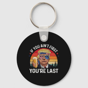Funny Vintage 4th Of July Donald Trump Drinking Me Key Ring