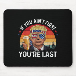 Funny Vintage 4th Of July Donald Trump Drinking Me Mouse Pad