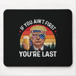 Funny Vintage 4th Of July Donald Trump Drinking Me Mouse Pad
