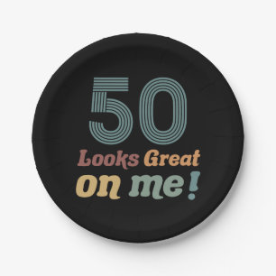 Funny Vintage 50th Birthday Paper Plate