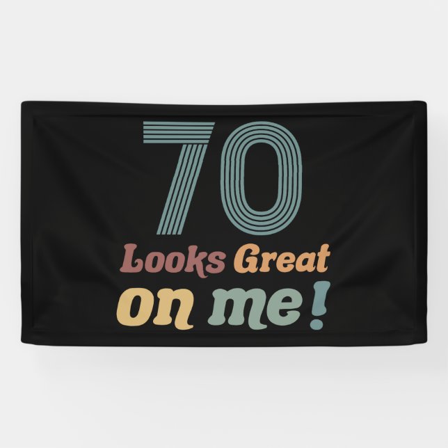 Funny Vintage 70th Birthday Banner (Horizontal)