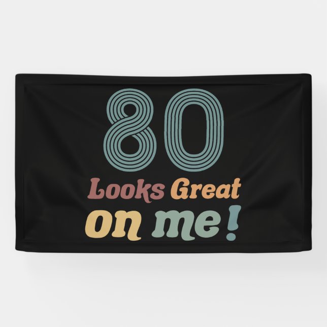 Funny Vintage 80th Birthday Banner (Horizontal)