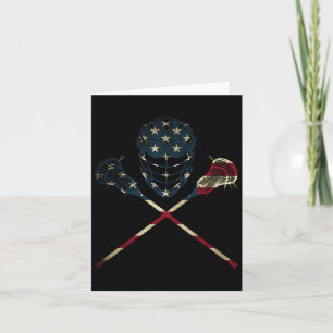 Funny Vintage American Flag Lacrosse Usa Sport Men Card