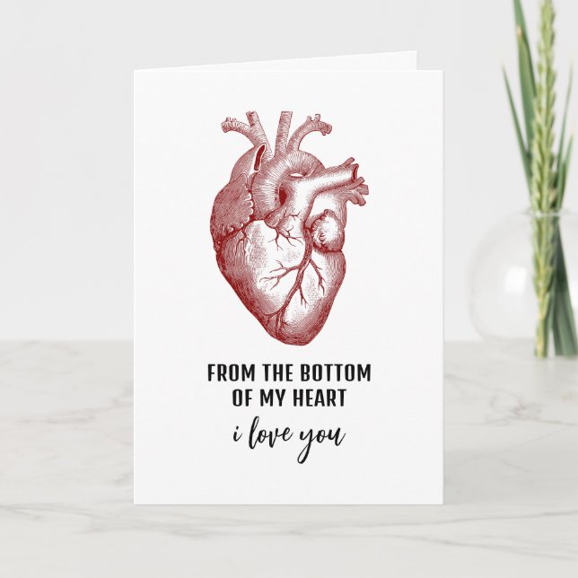 Funny Vintage Anatomical Valentine's Day  Holiday Card (Front)
