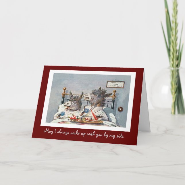 Funny Vintage Animal Valentine's Day Holiday Card (Front)