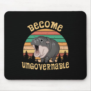 Funny Vintage Become Ungovernable Moo Deng Ba1  Mouse Pad