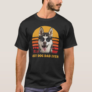 Funny Vintage Best Siberian Husky Dog Dad Ever Pup T-Shirt
