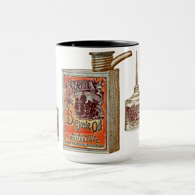 Funny Vintage Bicycle Sperm Oil Mug (Center)