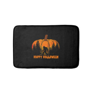 Funny Vintage Bigfoot Pumpkin Halloween Trick Bath Mat