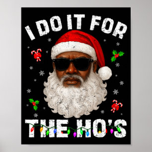 Funny Vintage Black Christmas Santa African Xmas M Poster