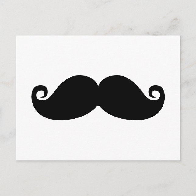 Funny Vintage Black Moustache Postcard (Front)