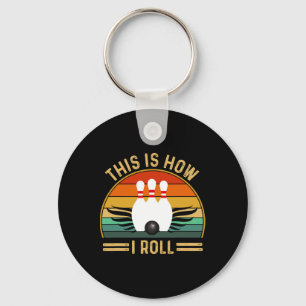Funny Vintage Bowling Shirts For Women Men's Bowli Key Ring