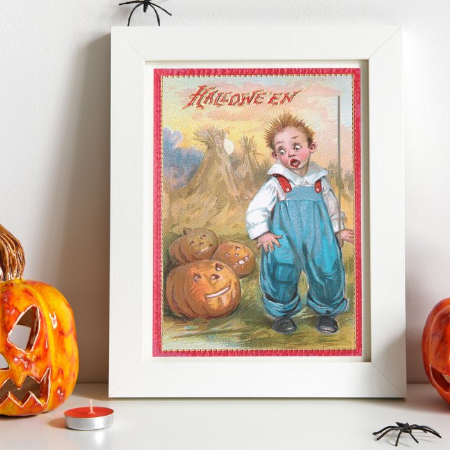 Funny Vintage Child and Halloween Pumpkins Tissue Paper (Creator Uploaded)