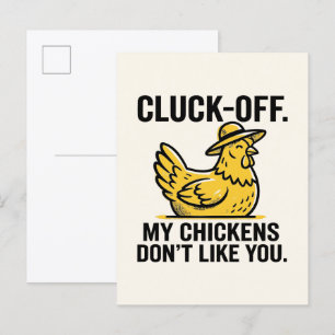 Funny Vintage Cluk Off Chicken Lover Minimalist Postcard