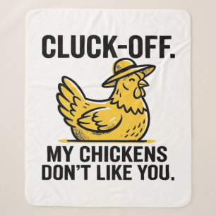 Funny Vintage Cluk Off Chicken Lover Minimalist Sherpa Blanket