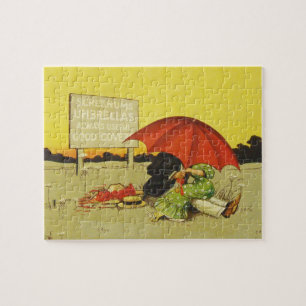 Funny vintage couple jigsaw puzzle