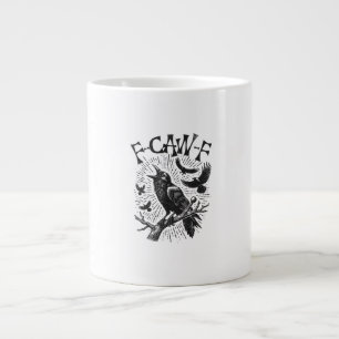 Funny Vintage Crow F-Caw-F Large Coffee Mug