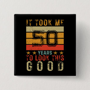 Funny vintage custom number birthday for men 15 cm square badge