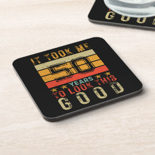 Funny vintage custom number birthday for men coaster