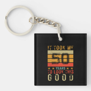 Funny vintage custom number birthday for men key ring