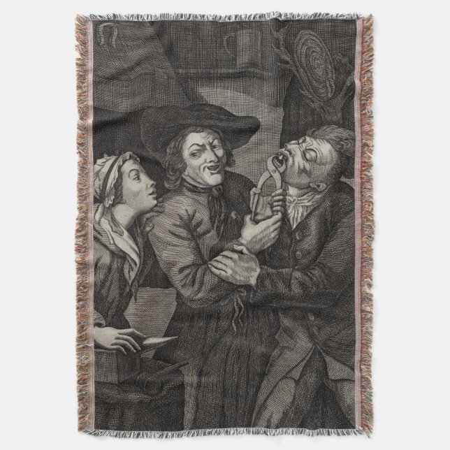 Funny Vintage Dentistry Dental Humour Throw Blanket (Front Vertical)