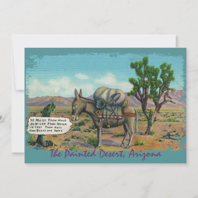Funny Vintage Desert Party Invitations (Front)