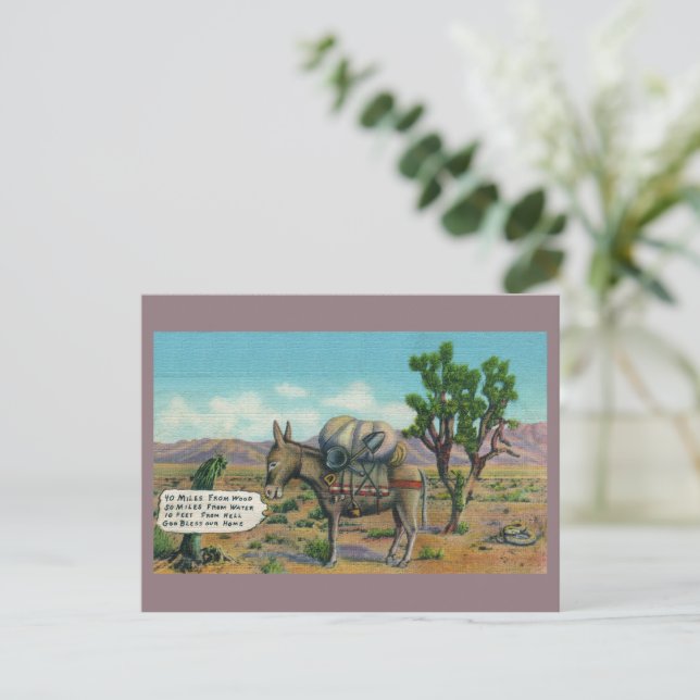 Funny Vintage Desert Postcard (Standing Front)