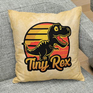 Funny Vintage Dinosaur Trex at Sunset Tiny Rex Cushion