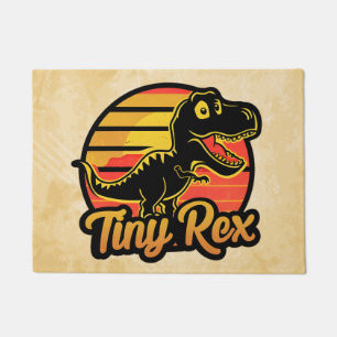 Funny Vintage Dinosaur Trex at Sunset Tiny Rex Doormat