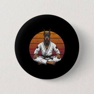 Funny Vintage Doberman Pinscher Brazilian Jiu Jits 6 Cm Round Badge
