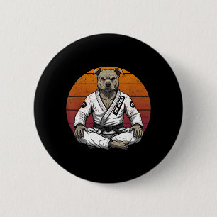 Funny Vintage Dog Brazilian Jiu Jitsu Retro 6 Cm Round Badge