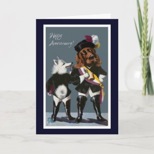 Funny Vintage Dogs Happy Anniversary Card
