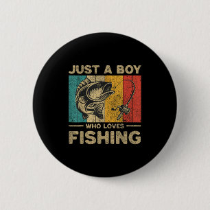 Funny Vintage Fishing Jokes Boys Fisherman B Fi-sh 6 Cm Round Badge
