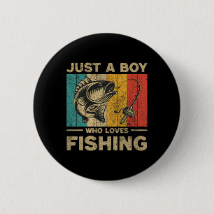 Funny Vintage Fishing Jokes Boys Fisherman B Fish  6 Cm Round Badge