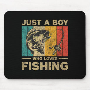 Funny Vintage Fishing Jokes Boys Fisherman B Fish Mouse Pad