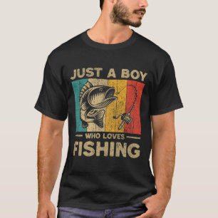 Funny Vintage Fishing Jokes Boys Fisherman B Fish T-Shirt