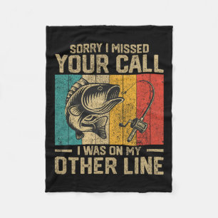Funny Vintage Fishing Jokes Womens Mens Fisherman Fleece Blanket