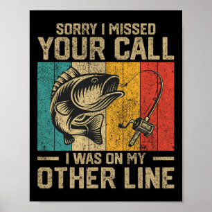 Funny Vintage Fishing Jokes Womens Mens Fisherman  Poster