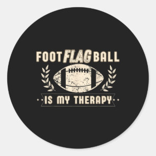 Funny Vintage Foot Flag Ball Is My Therapy Flag Fo Classic Round Sticker