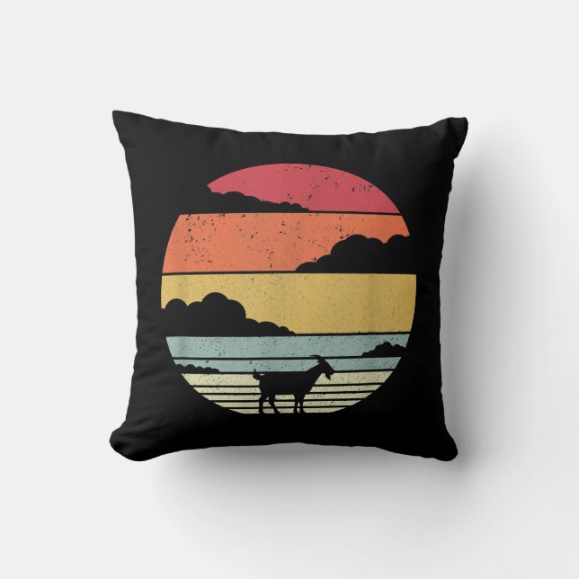 Funny Vintage Goat Gift Cushion (Front)