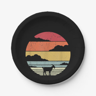 Funny Vintage Goat Gift Paper Plate