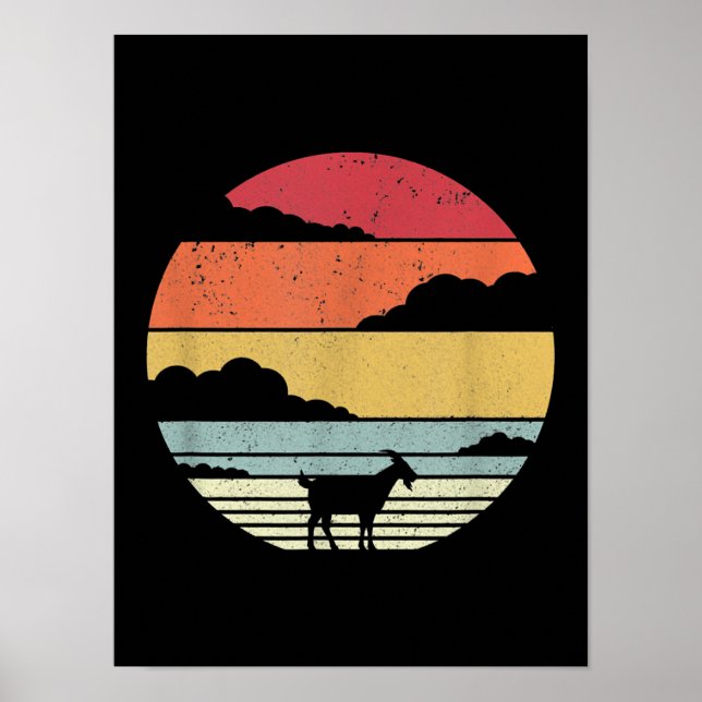 Funny Vintage Goat Gift Poster (Front)