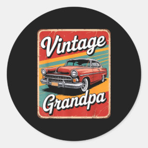 Funny Vintage Grandpa  Classic Round Sticker